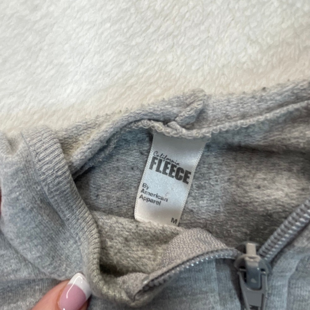 American Apparel Zip Hoodie Womens M Gray Rehoboth Beach Mermaid Surf Nautical - Picture 8 of 9